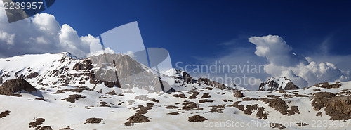 Image of Panorama mountains in sunny day