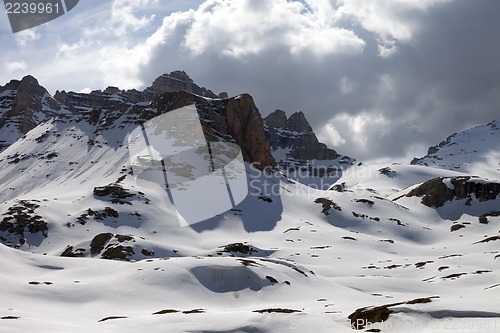 Image of Winter mountains in clouds