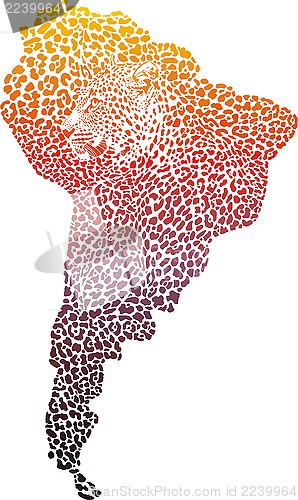 Image of Surreal Jaguar on the map of South America