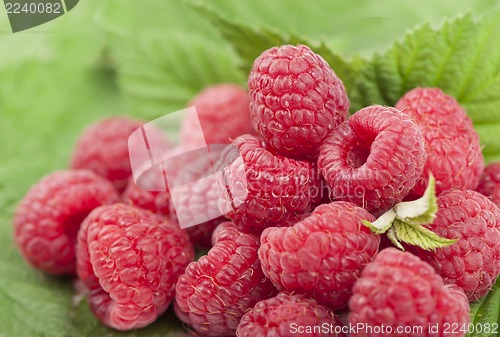 Image of raspberry with leaves