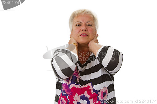 Image of Female senior with neckache