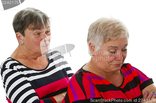 Image of Two female seniors in dispute 