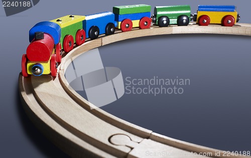 Image of colorful wooden toy train