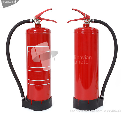 Image of front and back view of fire extinguisher