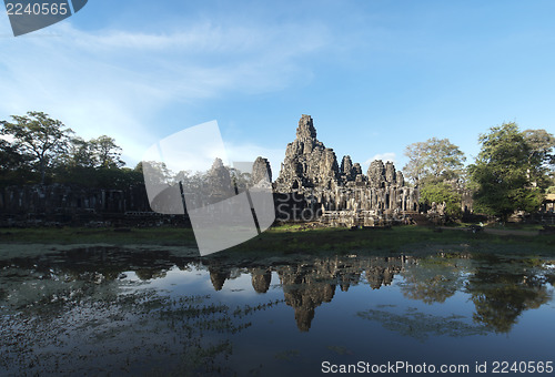 Image of Bayon Temple panorama Angkor Thom  Cambodia