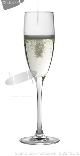 Image of champagne glass while filling