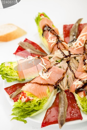 Image of food salmon anchovy salad