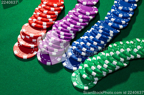 Image of Colorful poker chips