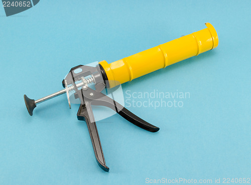 Image of silicone glue hand work gun tool blue 