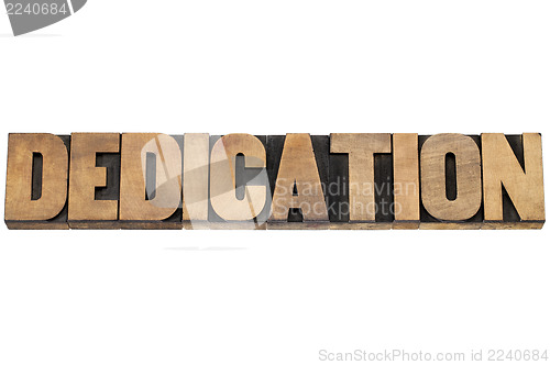 Image of dedication word in wood type