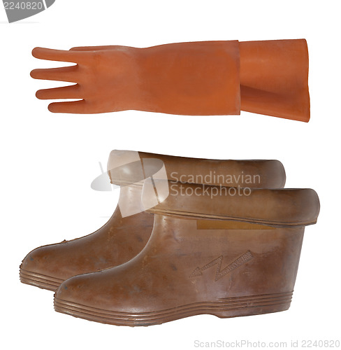 Image of Insulating gloves and boots dielectric  
