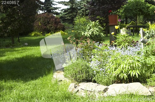 Image of peaceful garden. spring