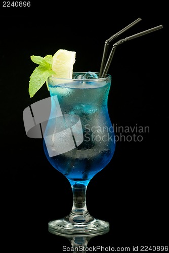 Image of colourful cocktail on the black background