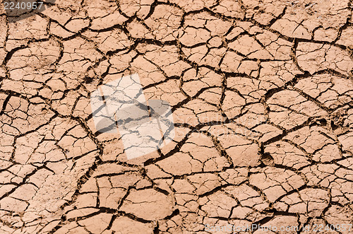 Image of Cracked dry soil in desert background