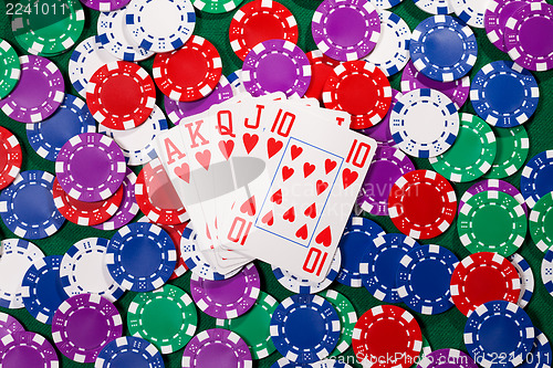 Image of Poker chips and cards