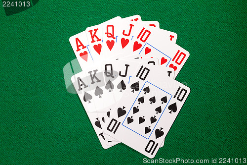 Image of Poker cards with royal flush combination