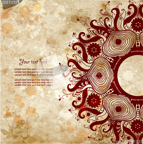 Image of Vintage invitation card on grunge background