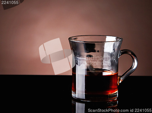 Image of tea cup on dark background