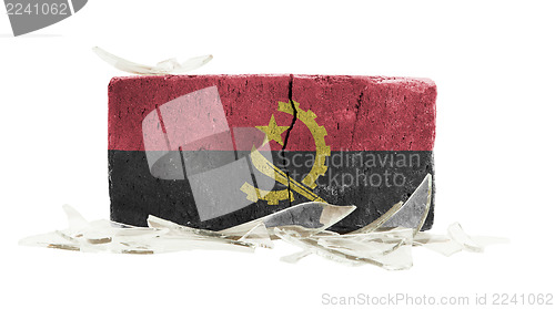 Image of Brick with broken glass, violence concept