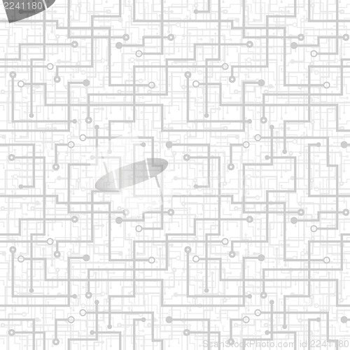 Image of Seamless pattern - electronic circuit scheme. Gray texture.