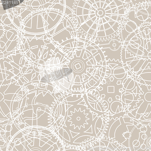 Image of Seamless pattern of silhouettes of gears