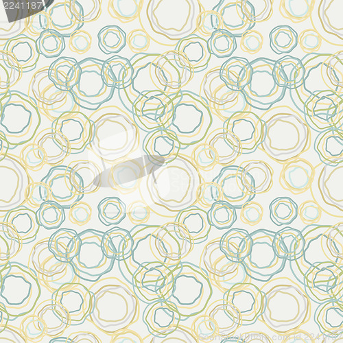 Image of Vintage color curved circles pattern - seamless background