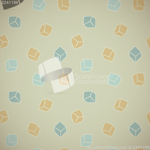 Image of Abstract background - color cubes in vintage style