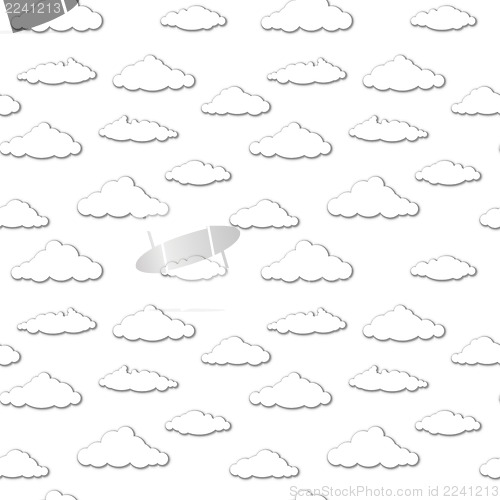 Image of Clouds. Black and white seamless background.