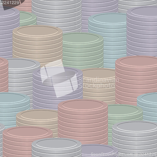 Image of Infographics background - color coins stack