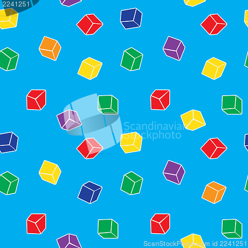 Image of Abstract seamless pattern - colorful cubes