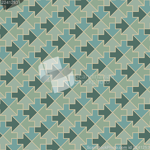 Image of Arrows - geometric pattern in vintage green colors