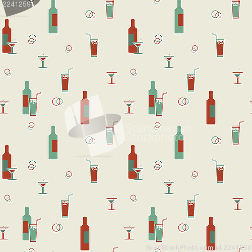 Image of Alcoholic beverages seamless vintage pattern