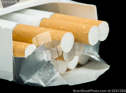 Image of Box of cigarettes close up