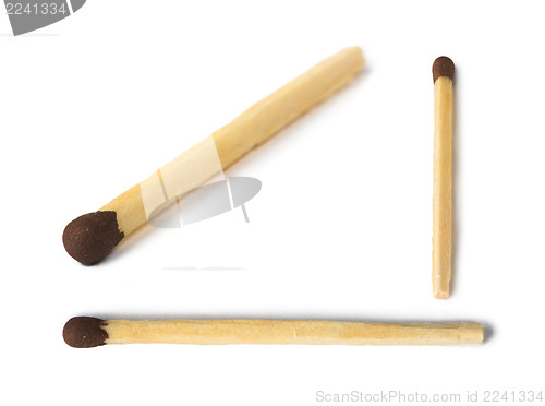 Image of Set of matchsticks white isolated