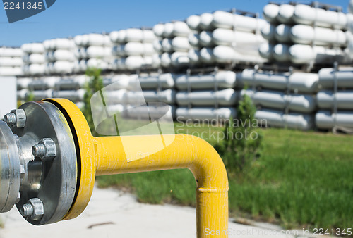 Image of White industrial butan bottles