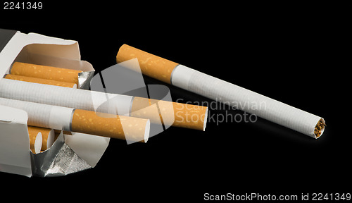 Image of Box of cigarettes close up