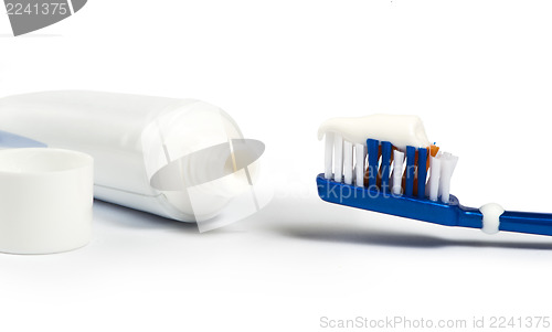 Image of Toothbrush and toothpaste