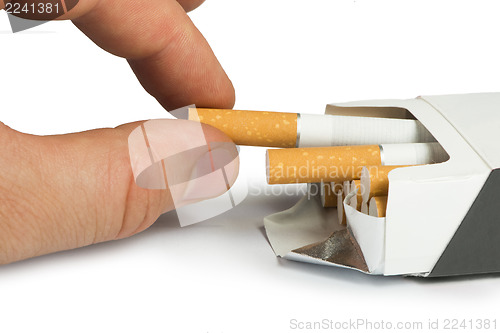 Image of Box of cigarettes close up