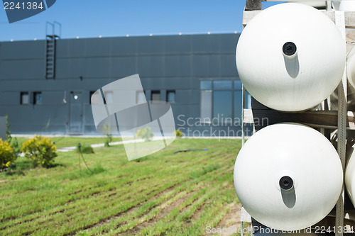 Image of White industrial butan bottles