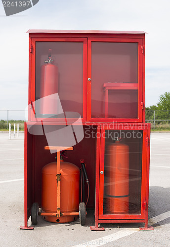 Image of Fire extinguishers and equipment