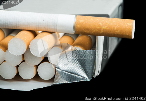 Image of Box of cigarettes close up