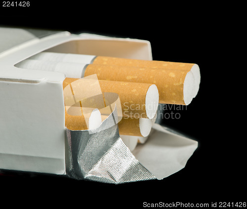 Image of Box of cigarettes close up