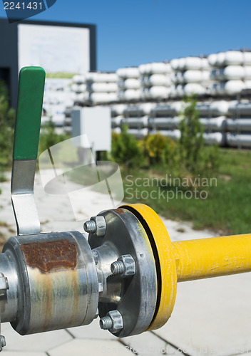 Image of White industrial butan bottles