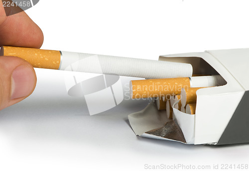 Image of Box of cigarettes close up