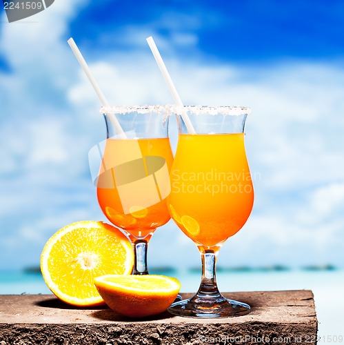 Image of Two bocals of Tequila Sunrise cocktail