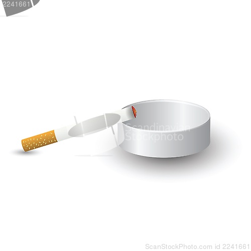 Image of ashtray and cigarette