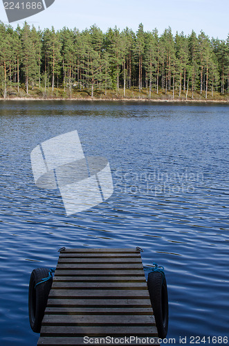 Image of Detail of jetty in calm water