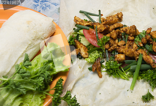 Image of Shawarma is prepared in the home