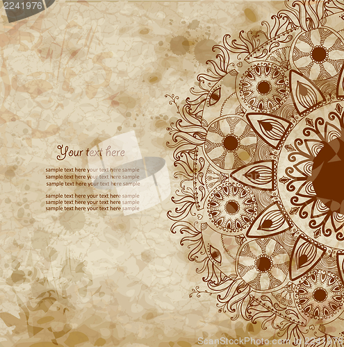 Image of Vintage invitation card on grunge background