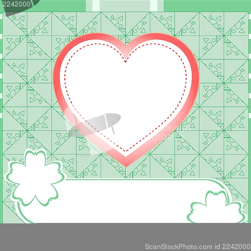 Image of Graffiti love heart. Wedding green background